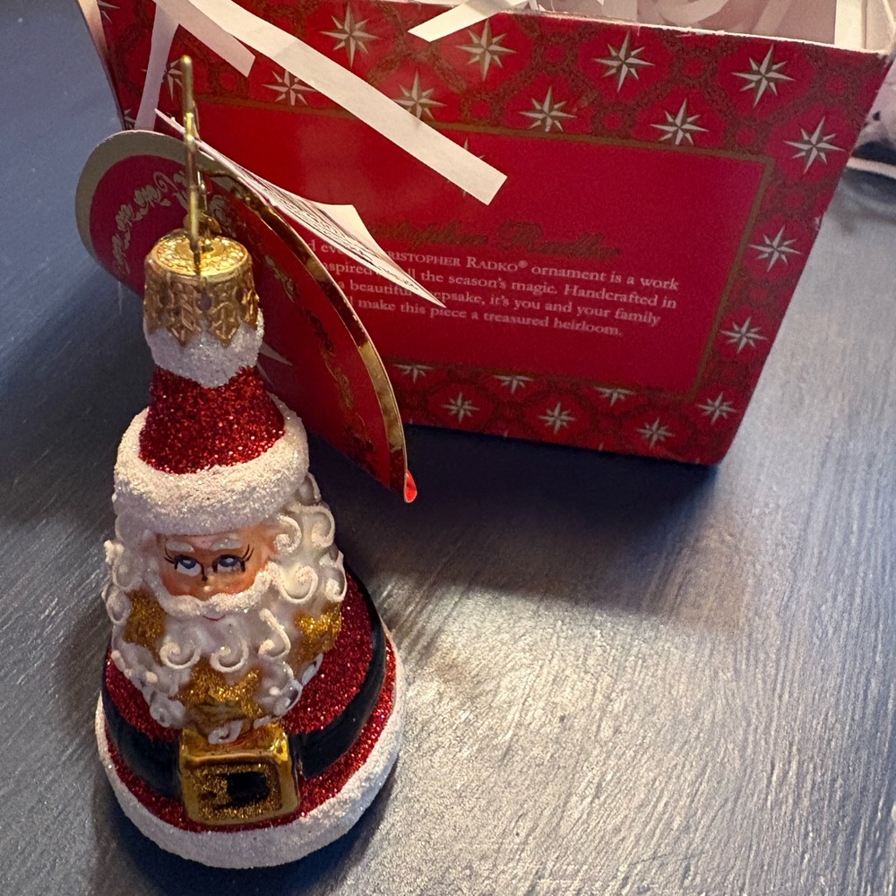 Christoper Radko Spangled Santa Gem ornament